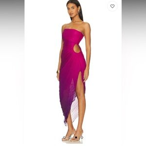 Rococo Sand Magenta-Purple Asymmetrical Cutout Dress